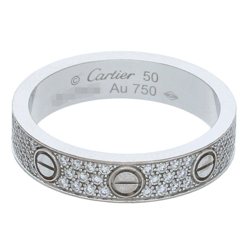 Cartier MINI LOVE RING Mini Love Ring 18K White Gold Diamond Ring Men's 50 9