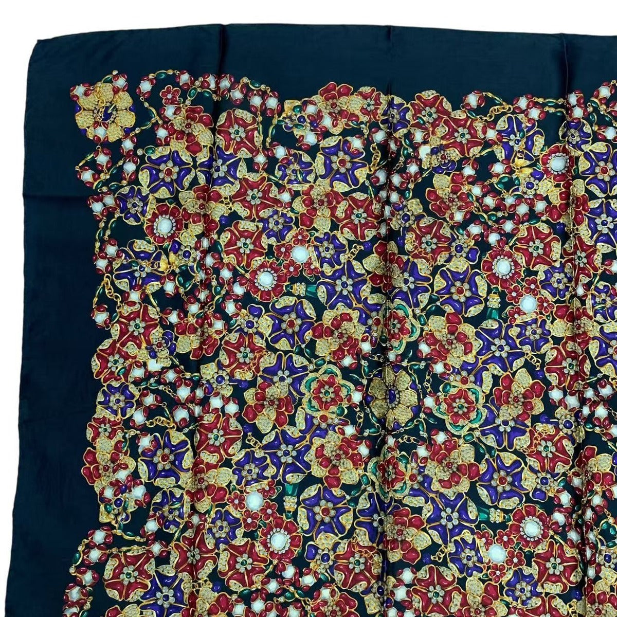 Chanel Scarf Silk Pattern Logo Black — view 3
