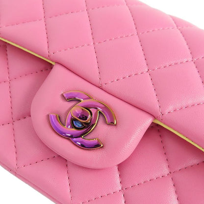 Chanel Mini Matelasse 20 Pink Rainbow-hardware No 31 Lambskin Single