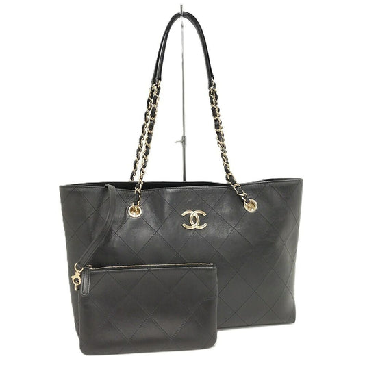 Chanel Chain Shoulder Bag Calf Black