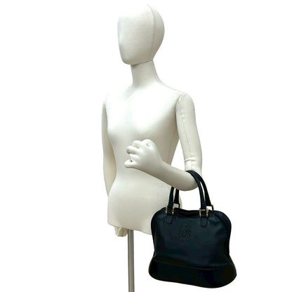 Loewe Vintage Anagram Logo Nappa Leather Boston Bag Tote Black — view 2