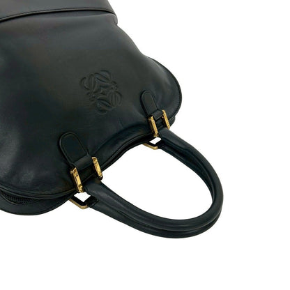 Loewe Vintage Anagram Logo Nappa Leather Boston Bag Tote Black — view 4