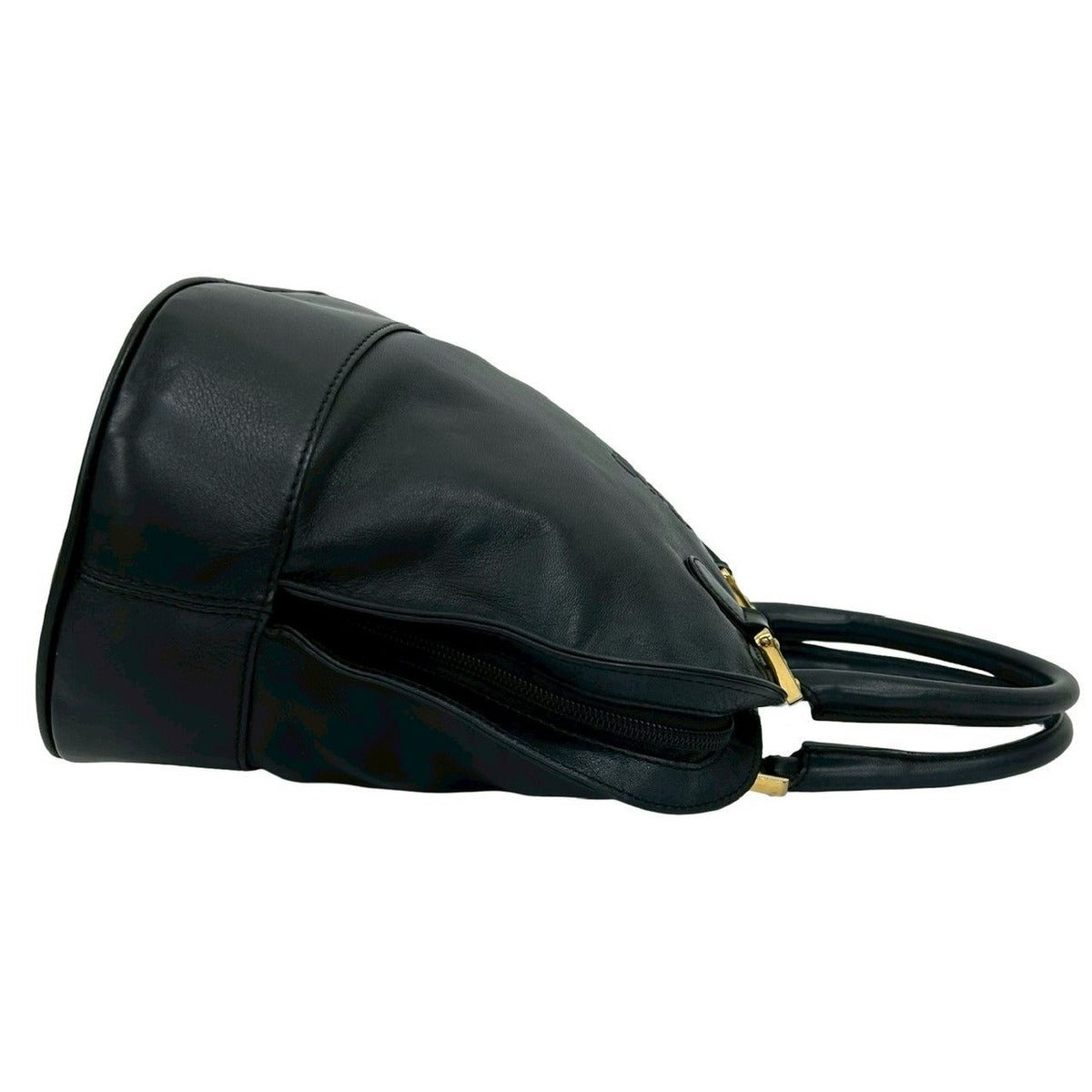 Loewe Vintage Anagram Logo Nappa Leather Boston Bag Tote Black — view 6