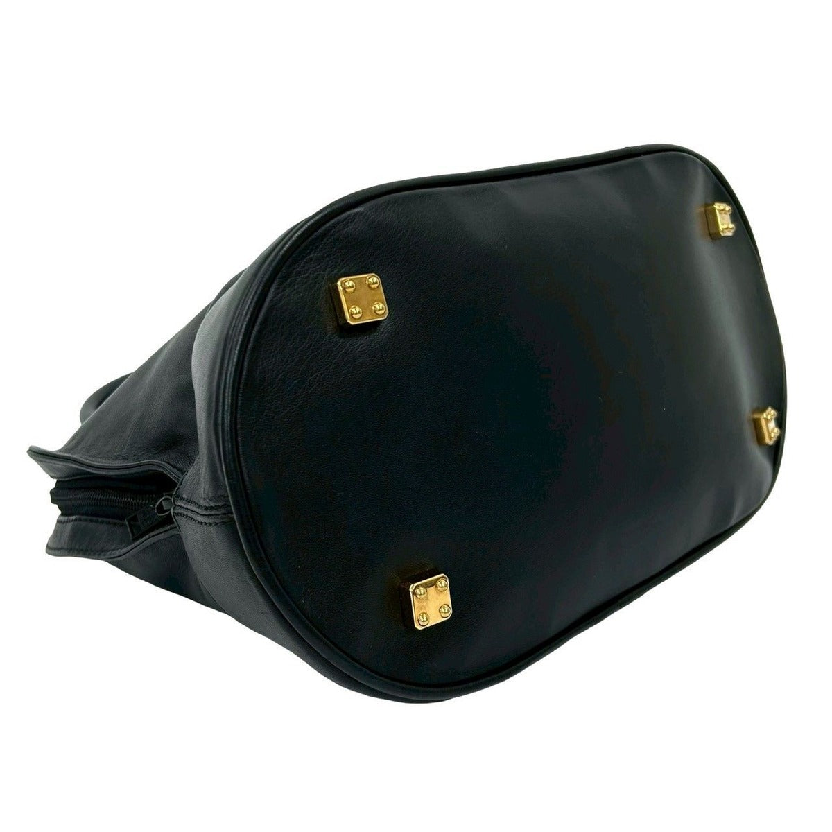 Loewe Vintage Anagram Logo Nappa Leather Boston Bag Tote Black — view 7