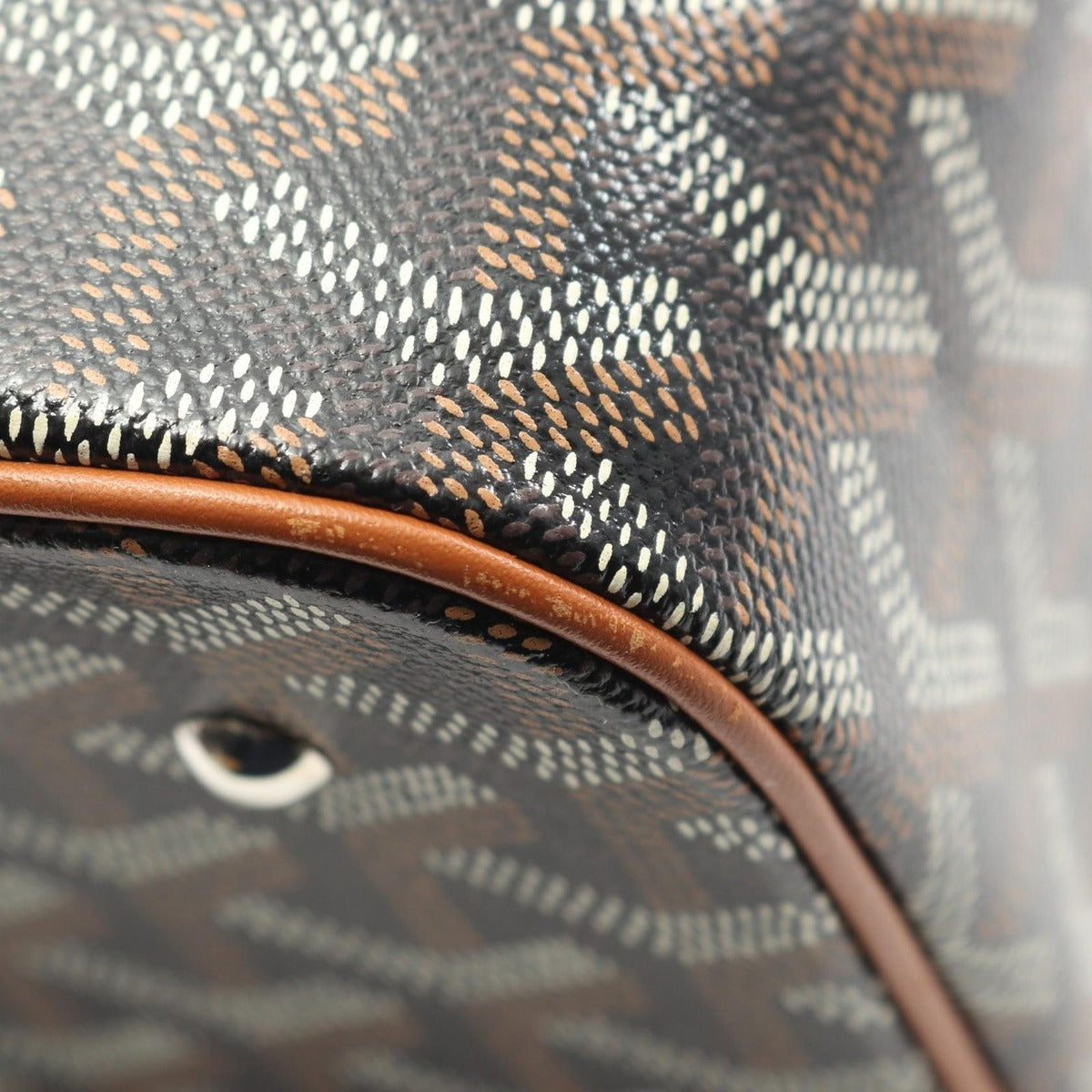 Goyard Handbag Muse Black Natural Canvas Leather Vanity Case Brown. Multicolor — view 7