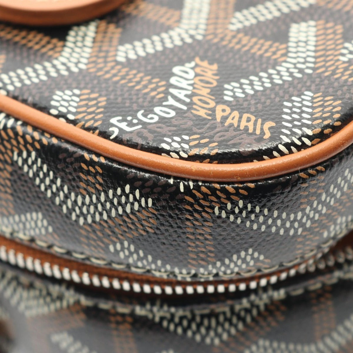 Goyard Handbag Muse Black Natural Canvas Leather Vanity Case Brown. Multicolor — view 8