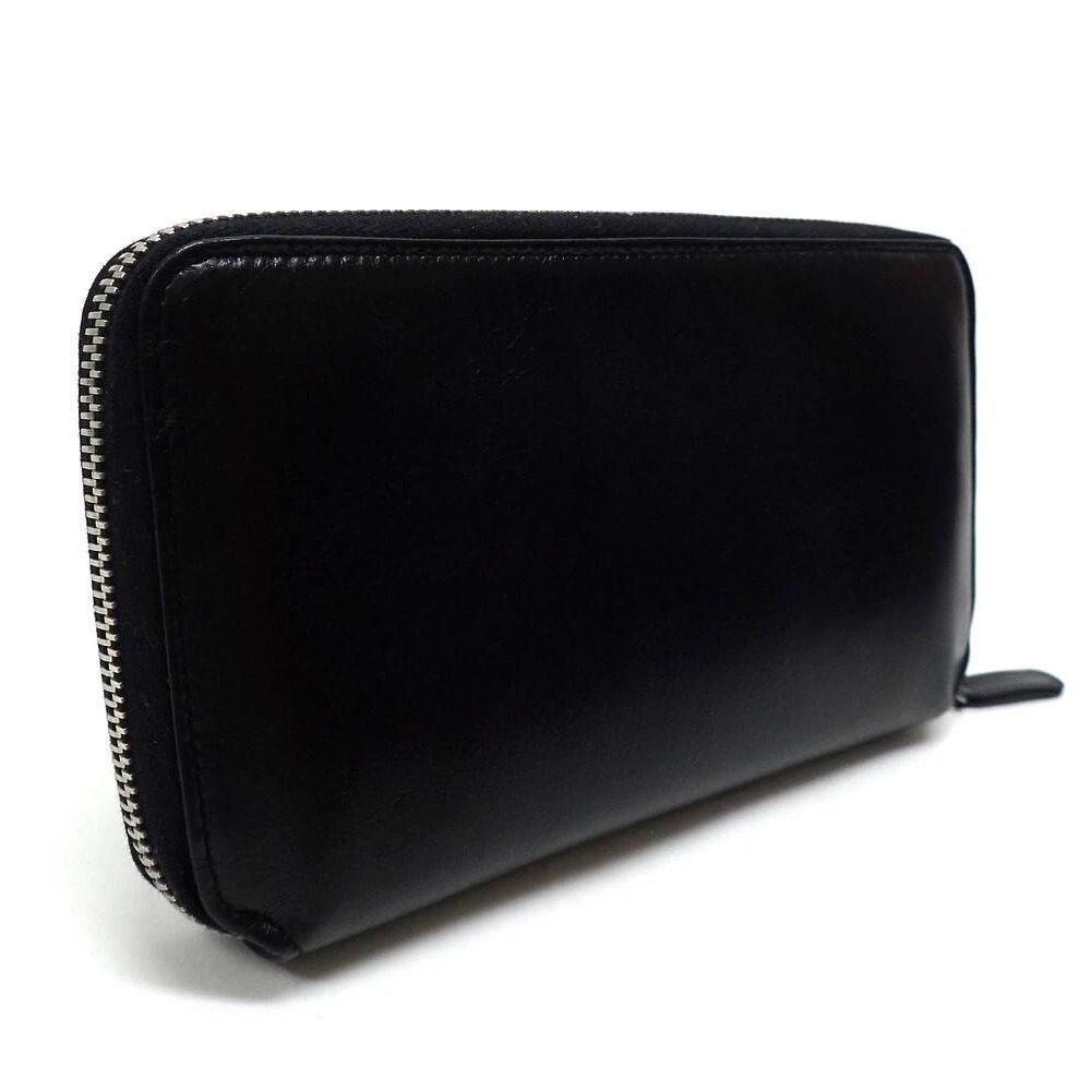Chanel Zip Around Wallet Leather Black Silver 8 Digits — view 2
