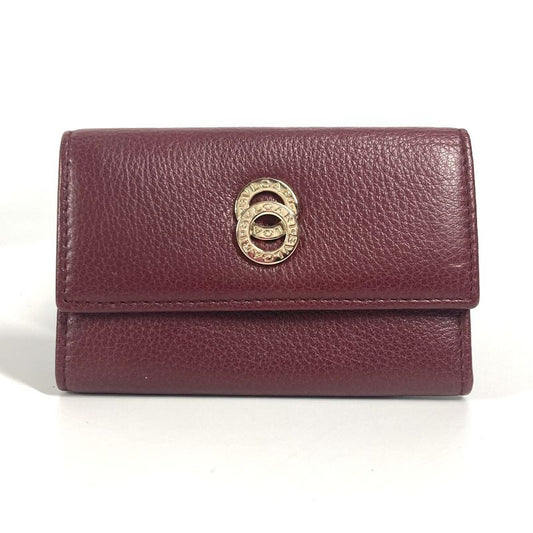 Bvlgari Key Case Logo Leather Red