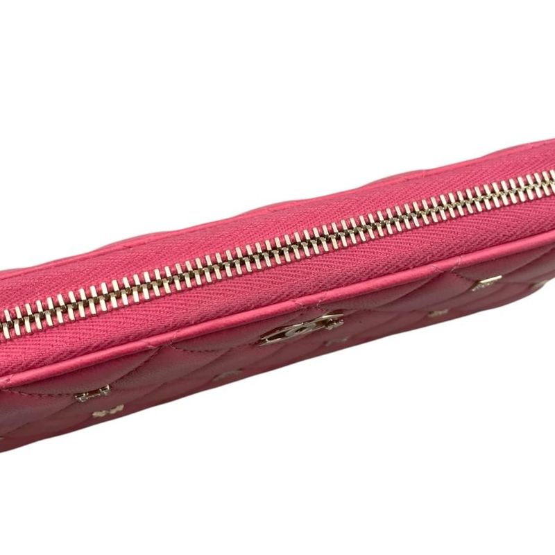 Chanel Long Wallet Long Zip Round Wallet Ap1590 Matelasse Lambskin Coco Mark