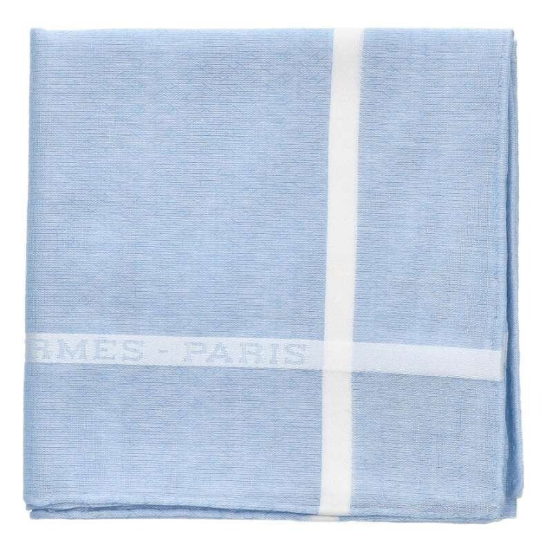 Hermes H Passant Logo All-Over Cotton Handkerchief