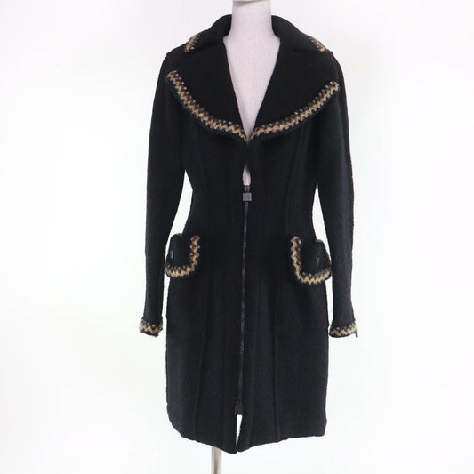 Chanel Vintage Sports Line Wool Alpaca Blend CC Logo Zip UP Long Length Coat