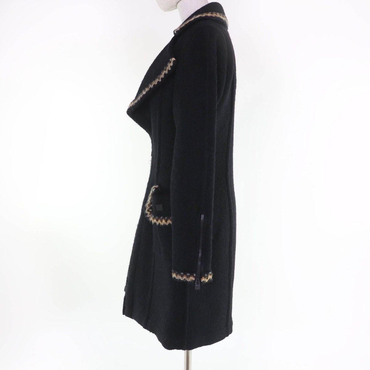 Chanel Vintage Sports Line Wool Alpaca Blend CC Logo Zip UP Long Length Coat — view 2