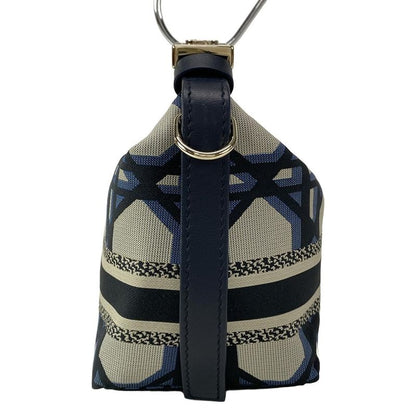 Dior/christian Dior Handbag Diortravel Nomad Pouch Navy And Beige Leather