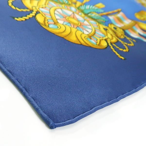 Hermes 90 Voiles De Lumiere Sailing Ship Of Light Blue Ship Silk Scarf Box