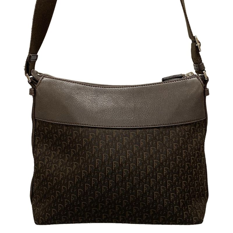 Dior/christian Dior Shoulder Bag Street Chictrotter Dark Brown Leather
