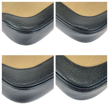 Gucci Jackie Line Beige Black Silver Hardware Canvas/leather 001 3735 Shoulder