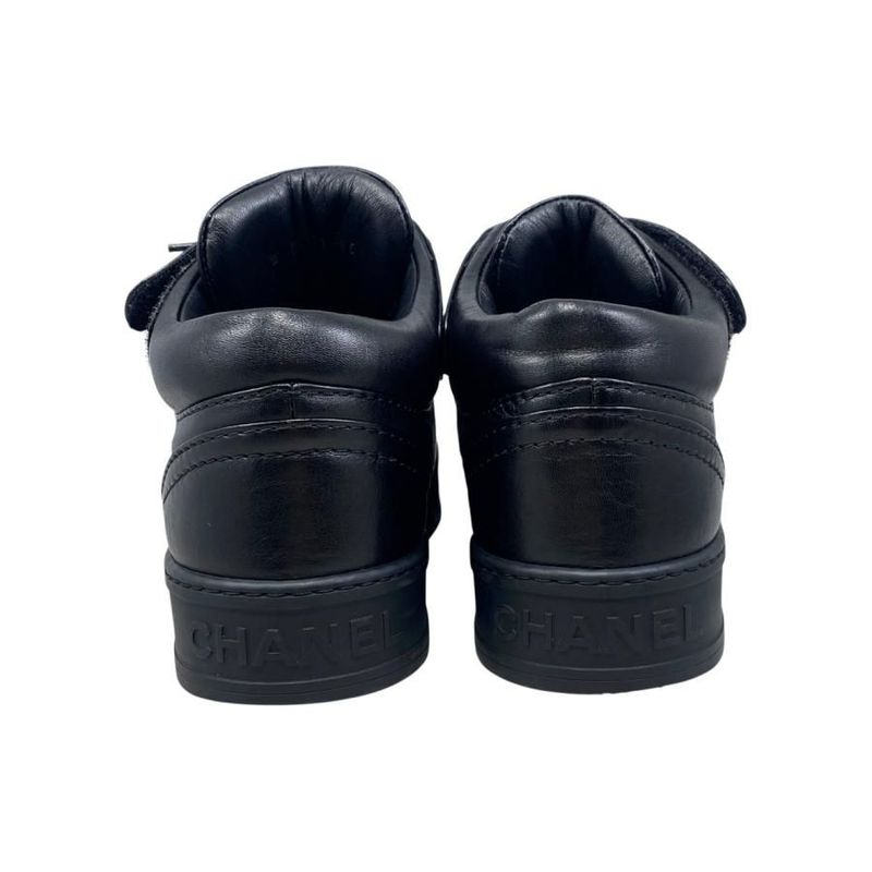 Chanel Sneakers Velcro High Cut G45110 36 Size Matelasse Coco Mark Logo Black