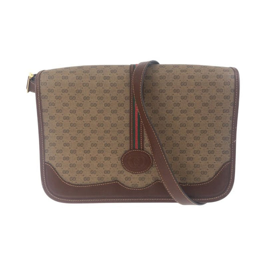 Gucci Vintage Sherry Line Brown Gold Hardware Leather 001 103 0551