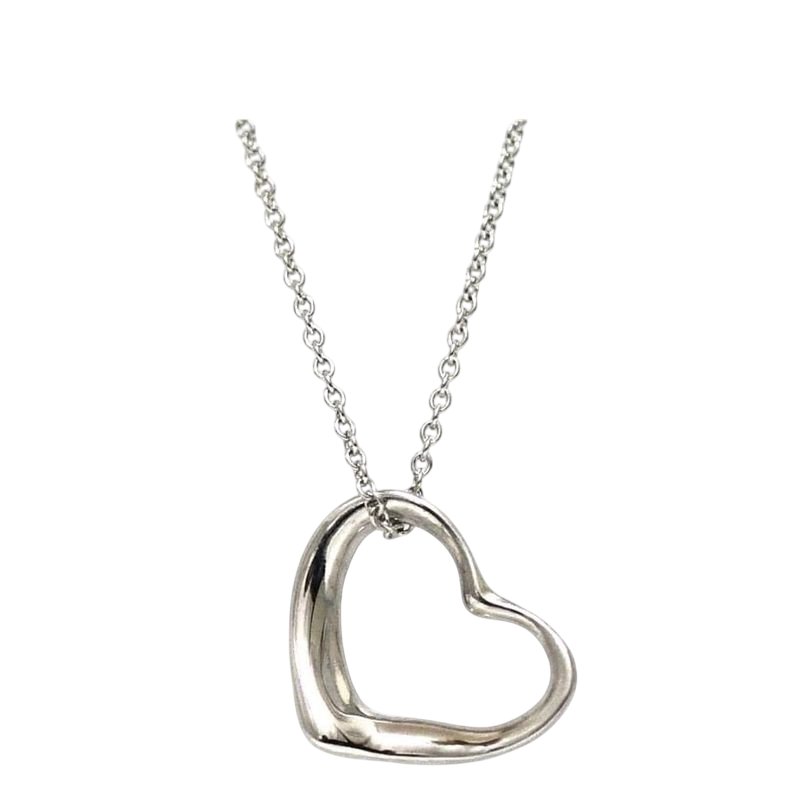 Tiffany & Co Open Heart Necklace Ec22789 Silver