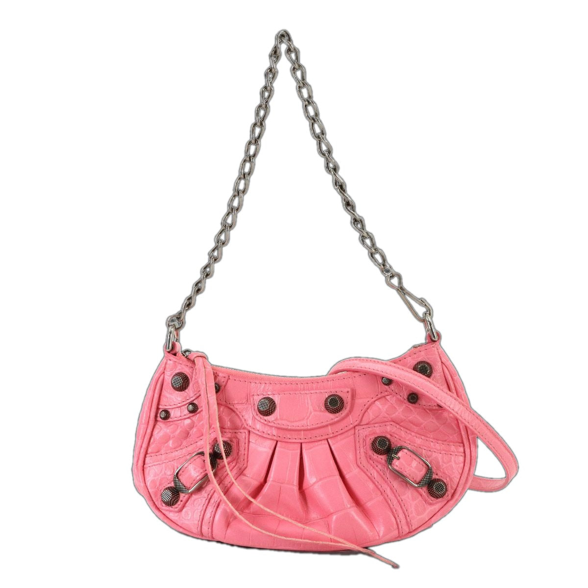 Balenciaga le Cagole Mini 2-Way Chain Shoulder Bag Leather Pink