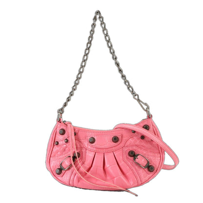 Balenciaga le Cagole Mini 2-Way Chain Shoulder Bag Leather Pink
