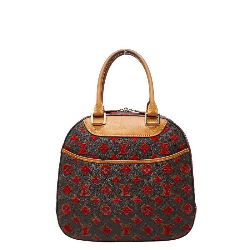 Louis Vuitton Monogram Taffetage Deville Cube Brown Leather