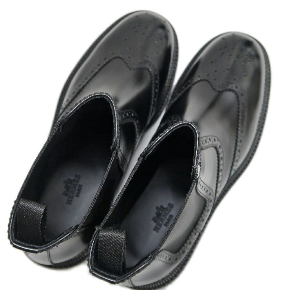Hermes Short Boots Legacy 38.5 Black Leather Shoes — view 7