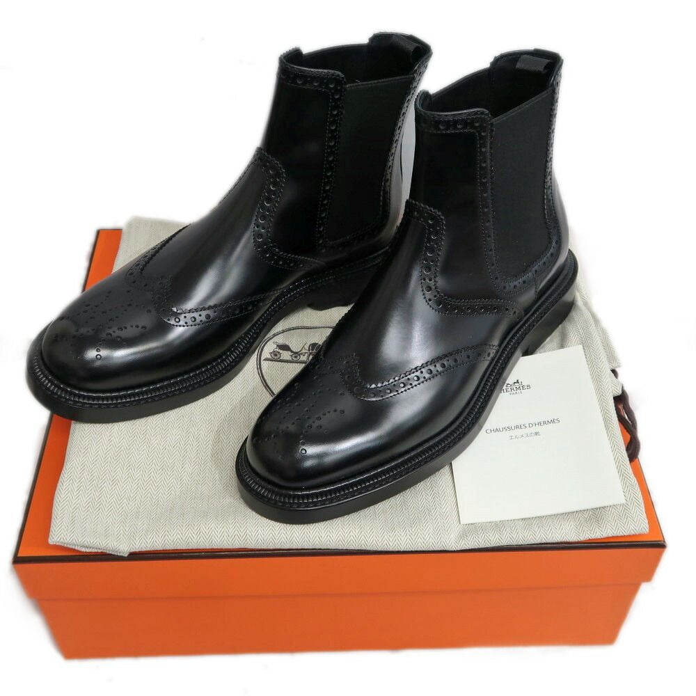 Hermes Short Boots Legacy 38.5 Black Leather Shoes — view 10