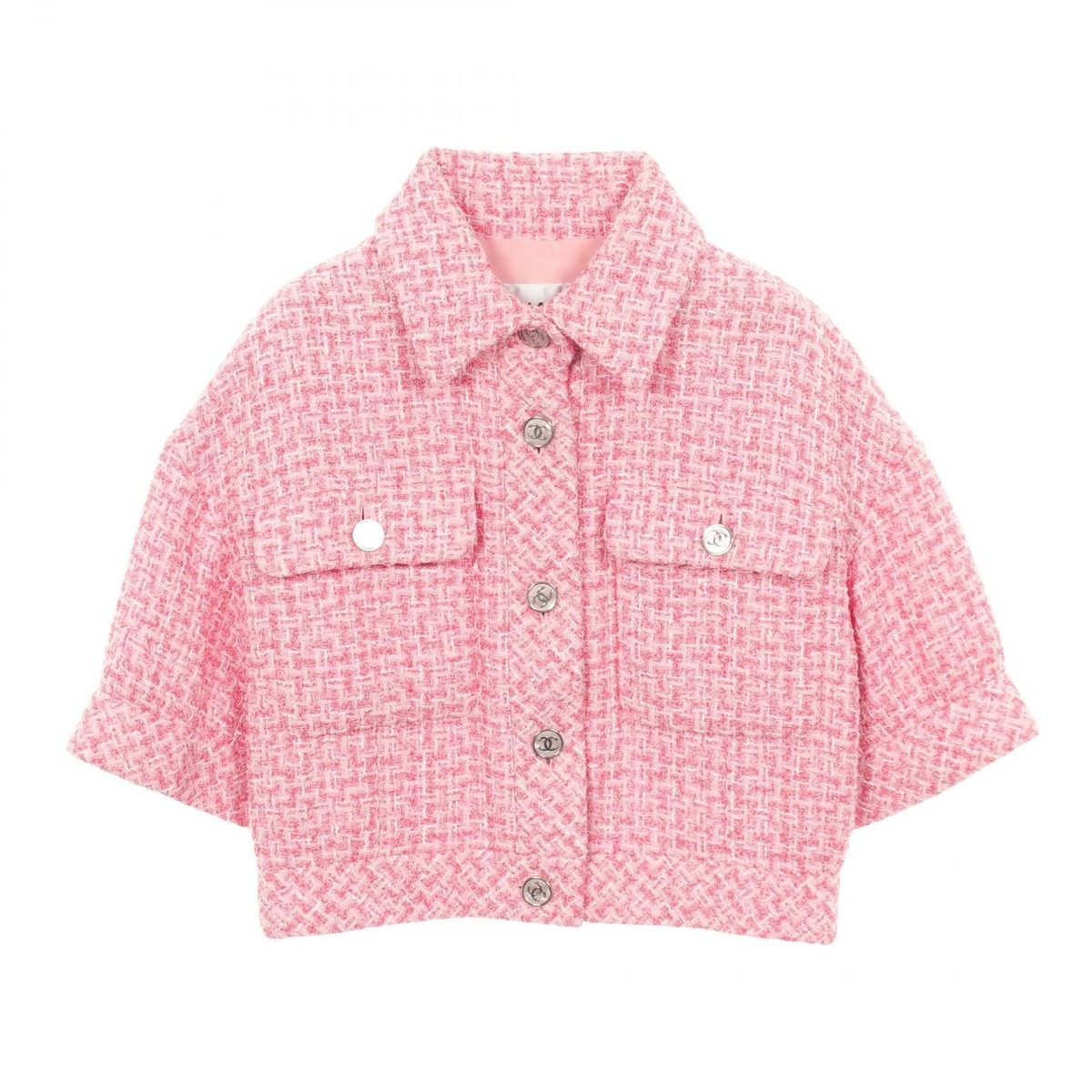 Chanel CC Logo Button Tweed Jacket