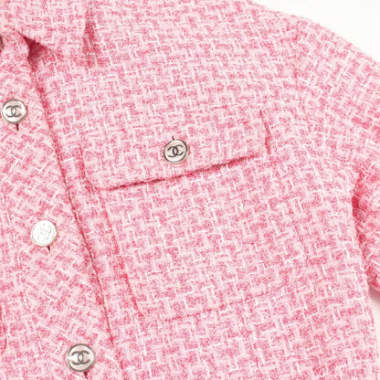 Chanel CC Logo Button Tweed Jacket — view 7