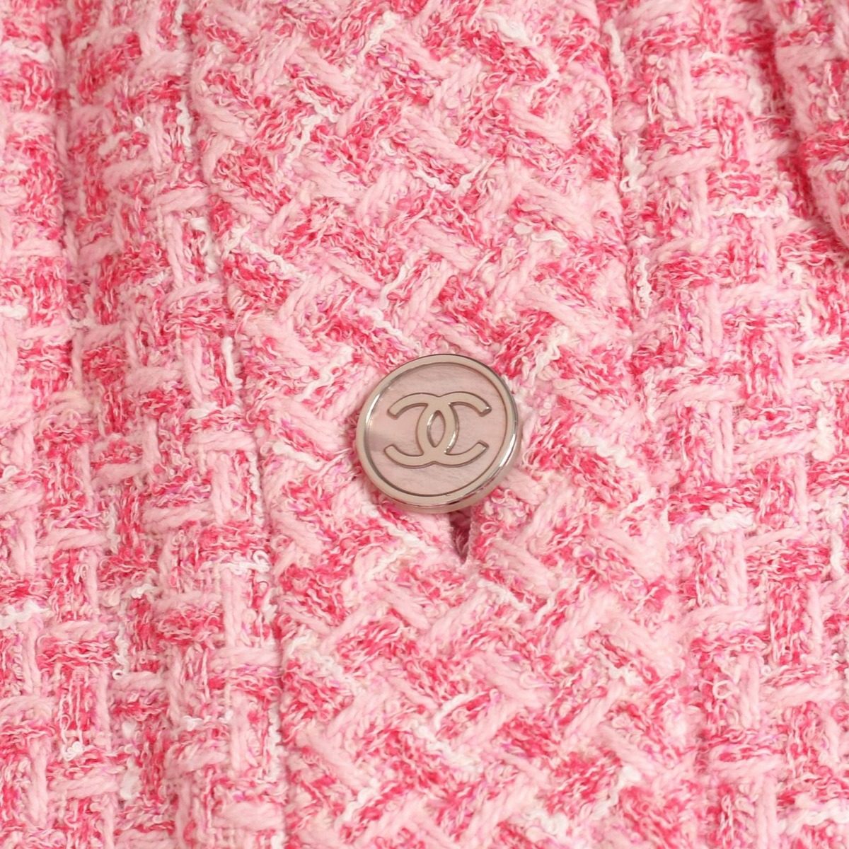 Chanel CC Logo Button Tweed Jacket — view 8
