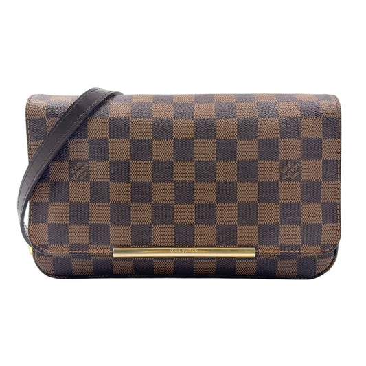 Louis Vuitton Hoxton PM Damier Ebene Leather Brown Shoulder Bag Gold