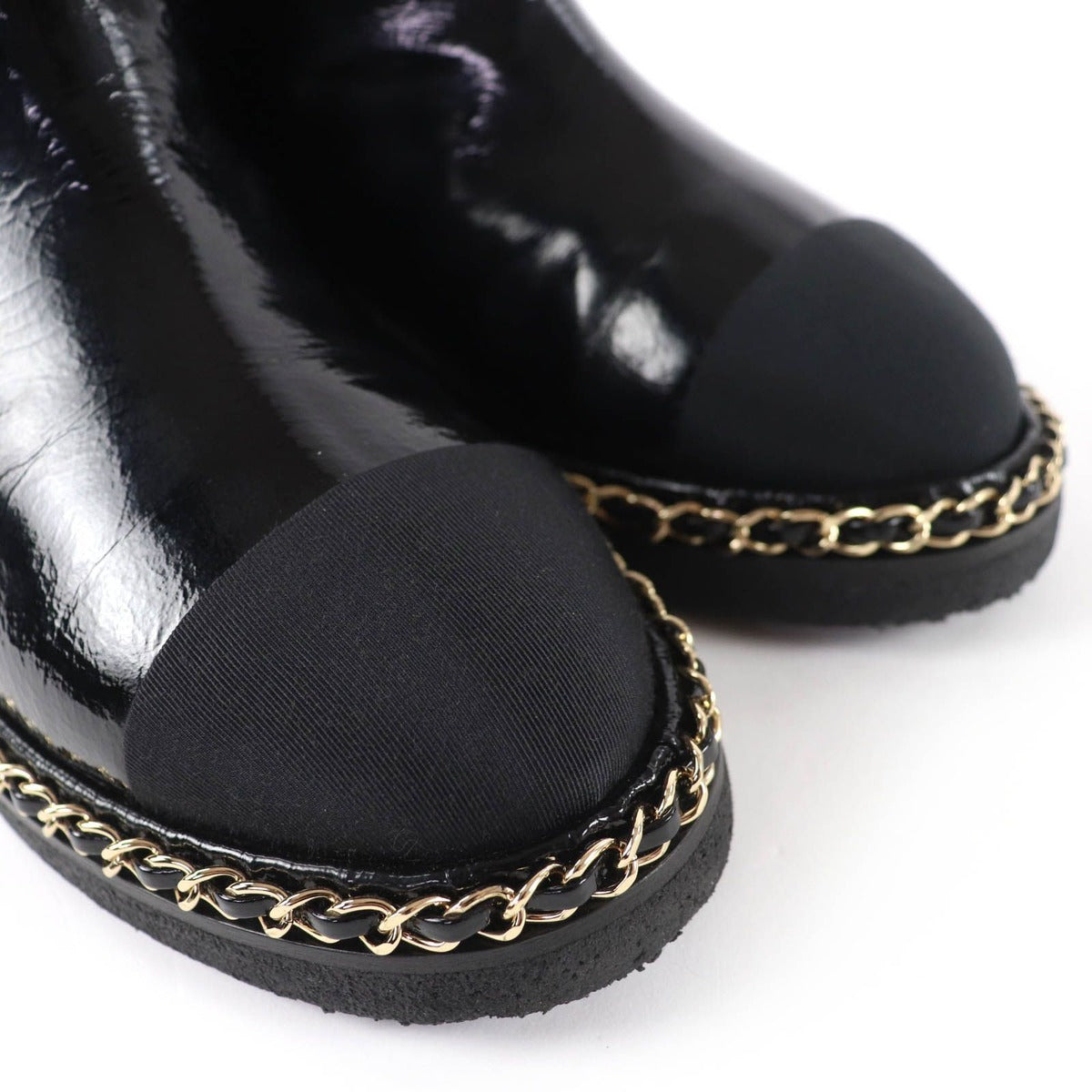 Chanel Coco Mark Shearling Leather Short Boots Black 36 Boxes — view 8