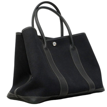 Hermes Tote Garden Party PM Toile Officier Black Silver — view 2