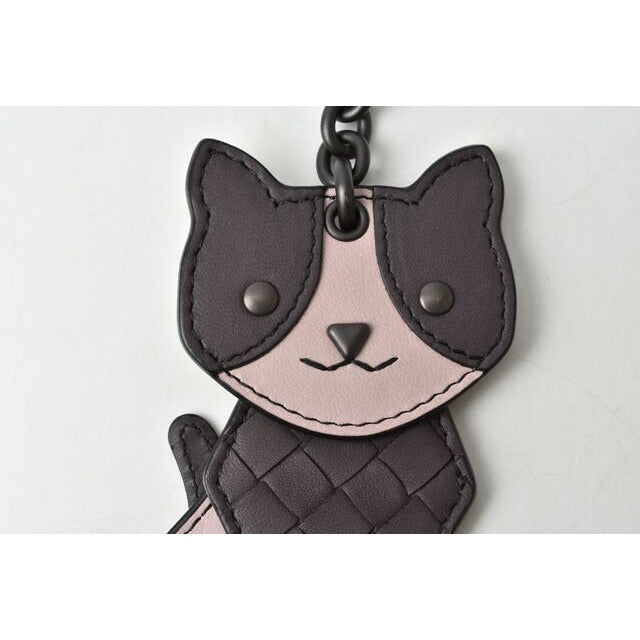 Bottega Veneta Key Ring Holder Bag Charm Cat Peach Plum — view 2