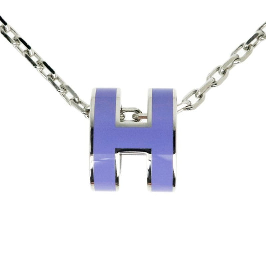 Hermes Necklace Pop Ash Mini Pendant H Lila Silver-color Accessories