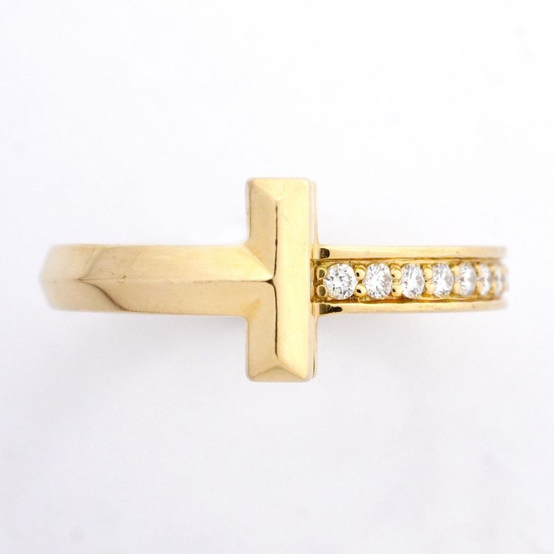 Tiffany & Co Ring T One 18K Yellow Gold Yellow Gold Diamond 008ct 11 Ladies