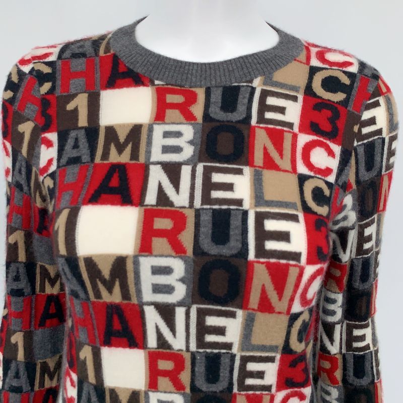 Chanel 100% Cashmere Knit Sweater 07A P31488k00484 Size 36