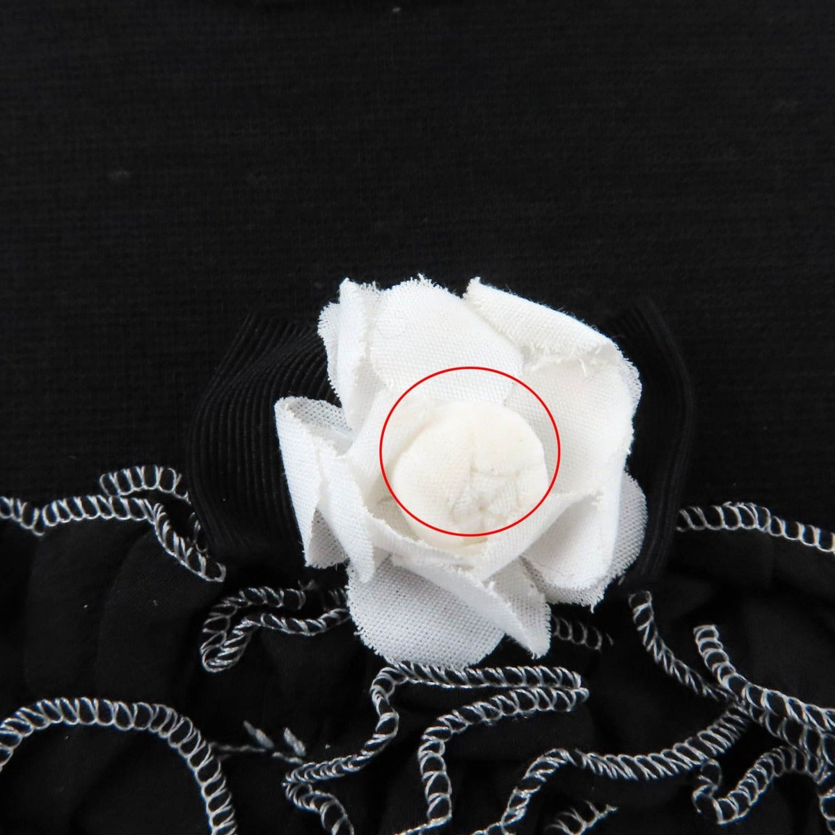 Chanel Wool CC Logo Tank Top with Camellia Brooch Black Super — view 9