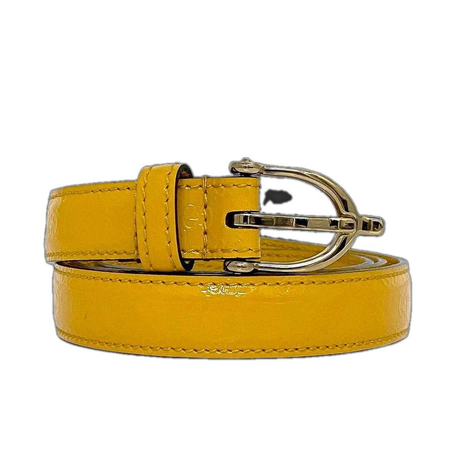 Gucci Belt Yellow Guccissima Line Narrow Waist Leather
