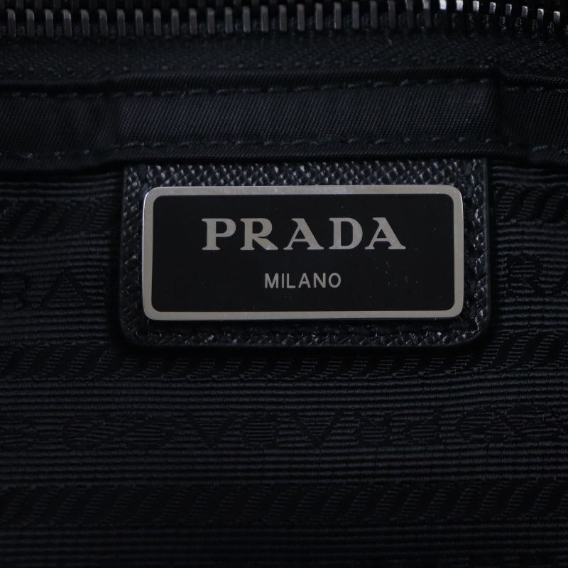 Prada 2vd034 Triangle Logo Triangle Plate With Pouch Nylon Tessuto Saffiano