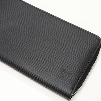 Louis Vuitton Round Zipper Long Wallet With Change Pocket Epi Noir Black Zippy