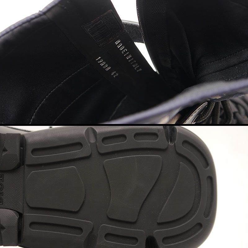 Dior Combat High Top Boots 42 Oblique Black And Navy