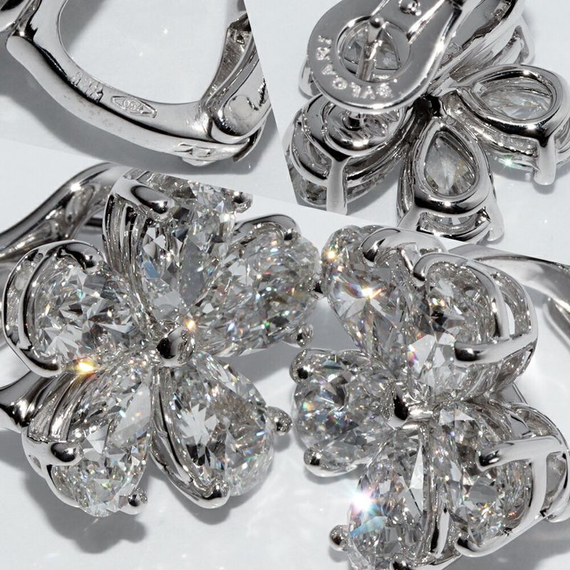 Bulgari Earrings 18K White Gold 10P Diamonds (total Approx 762ct)(090ct(e-vs2-ve