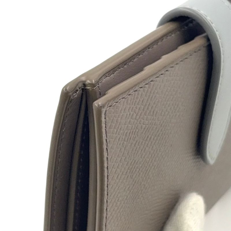 Celine Medium Strap Wallet Leather Gray Beige And Light Blue Wallet