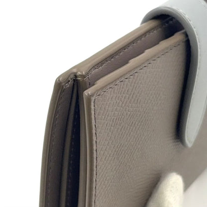 Celine Medium Strap Wallet Leather Gray Beige And Light Blue Wallet