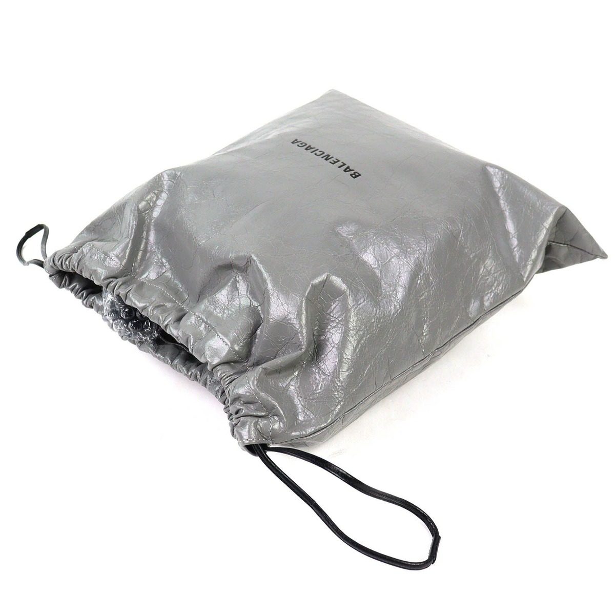 Balenciaga Shopper Pouch Ali Narumskin Drawstring Gray Recommended — view 4
