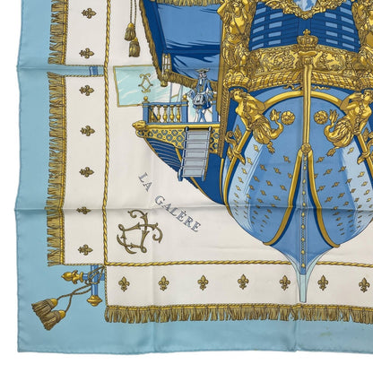 Hermes Scarf Silk Carre 90 Vue du Carosse de la Galere Reale Queen's — view 4