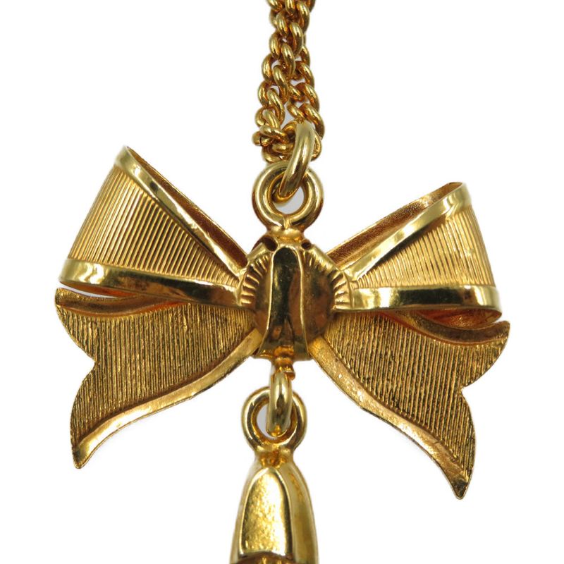 Celine Ribbon Pumps Metal Gold Necklace 0049 Celine