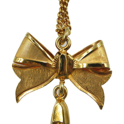 Celine Ribbon Pumps Metal Gold Necklace 0049 Celine